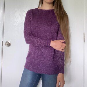Croft & Barrow purple sweater with silver threading